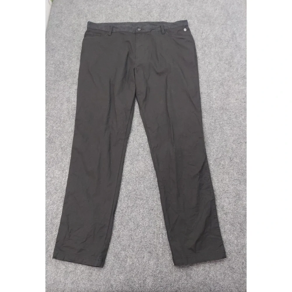 Adidas Golf Pants Mens 40x34 Black Flat Front Stretch Performance Outdoor Preppy